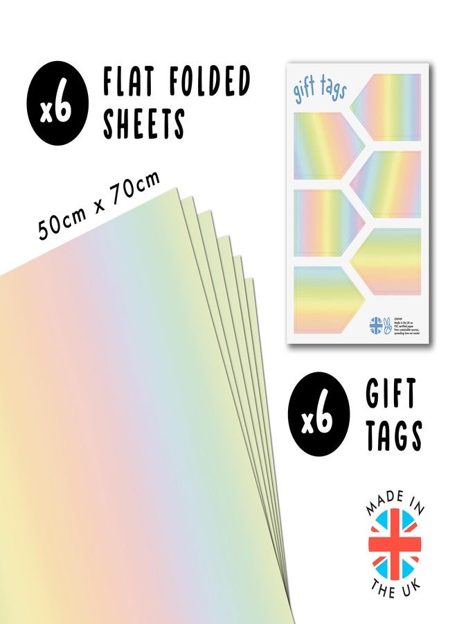 CENTRAL 23 Pastel Wrapping Paper - Ombre - 6 Sheets Gift Wrap For Her - Recyclable - For Birthday Baby Shower Anniversary - Image 2